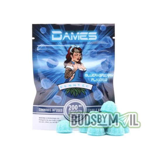Dames Sour Blue Raspberry Gummies - (200mg THC)