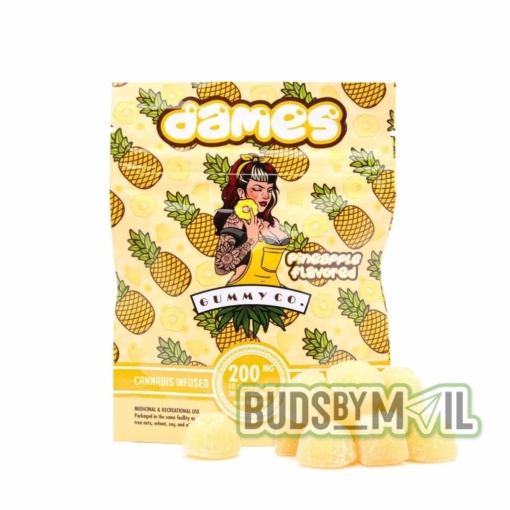 Dames Sour Pineapple Gummies - (200mg THC)