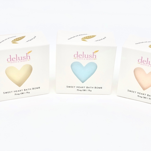 delush - Sweet Heart CBD Bath Bombs - 75mg - Image 2